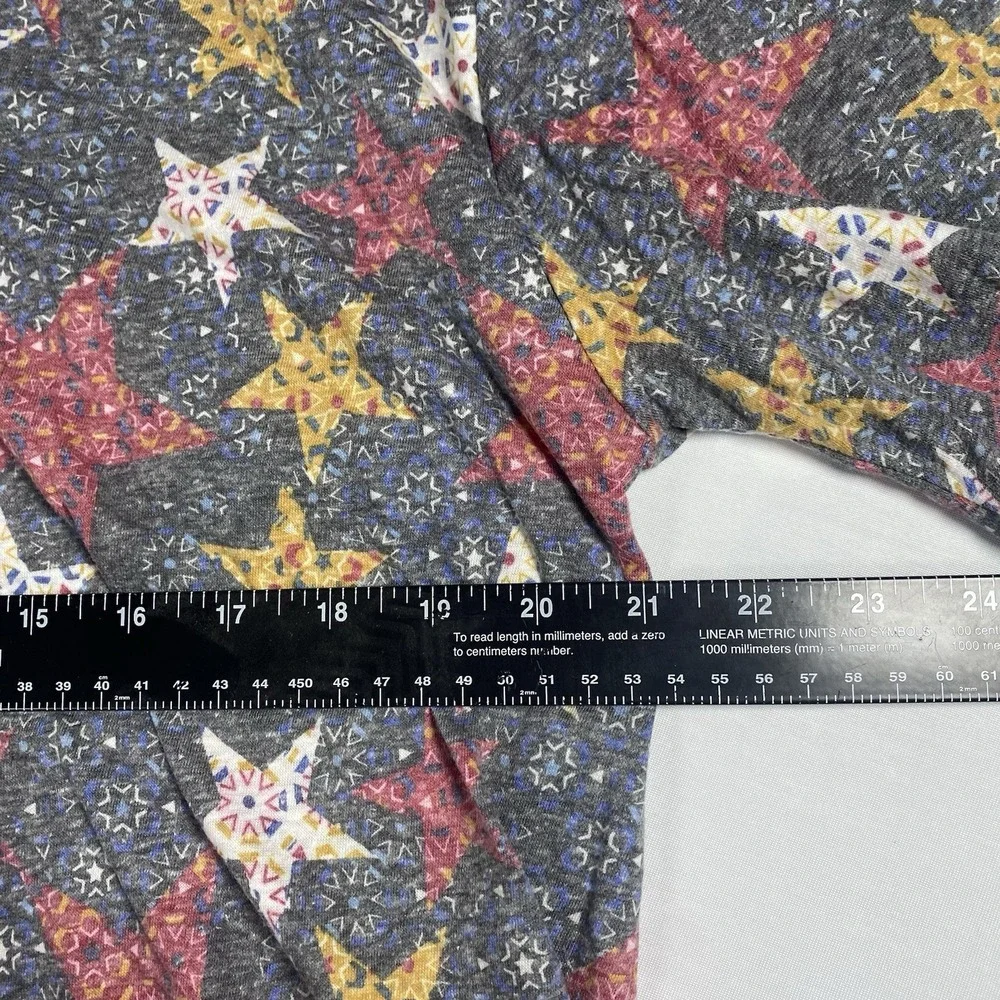 Lularoe Tunic T Shirt Women's Large W/Stars Short Sleeve Scoop Stretch Top Knit - Picture 4 of 5